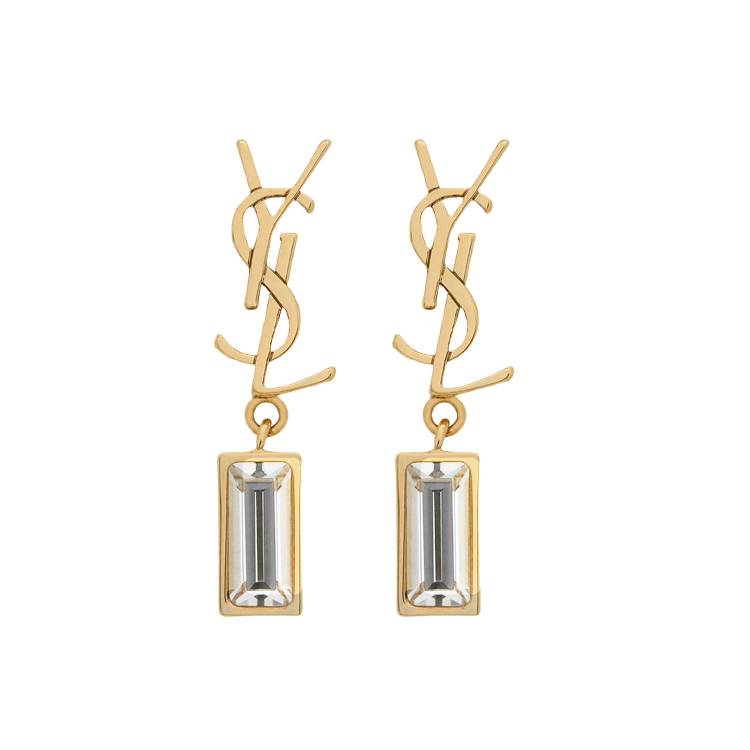 YYE073 Cassandre earring in metal and rhinestones - ccjewelryacc