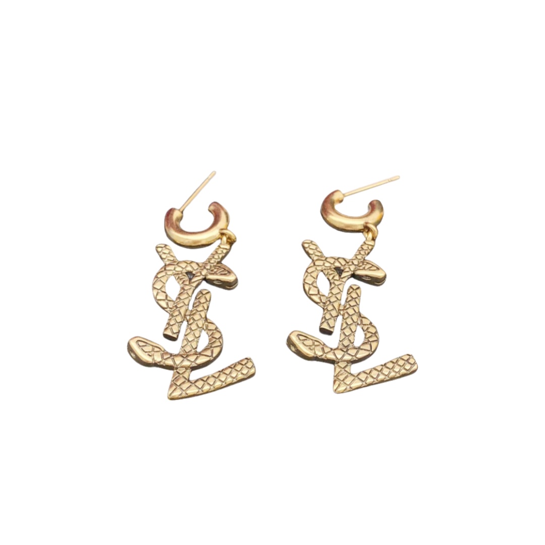 YYE029 Snake texture LSY earrings - ccjewelryacc