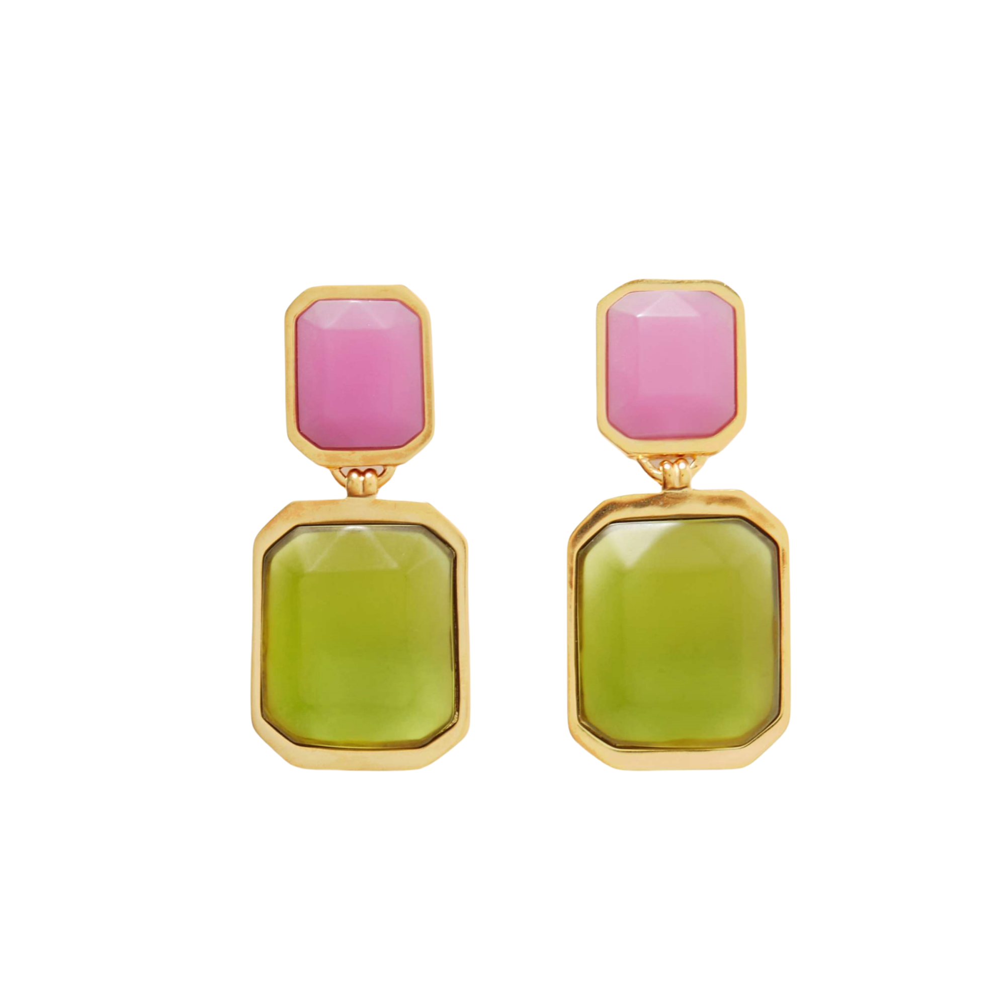 YYE066 YVES Gold-tone resin drop earrings - ccjewelryacc