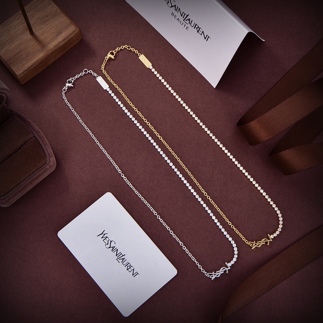 YYN021 Cassandre Embellished rhinestone necklace - ccjewelryacc