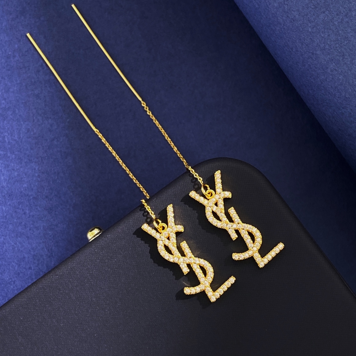 YYE059 CASSANDRE drop earring in gold plated and Crystal - ccjewelryacc