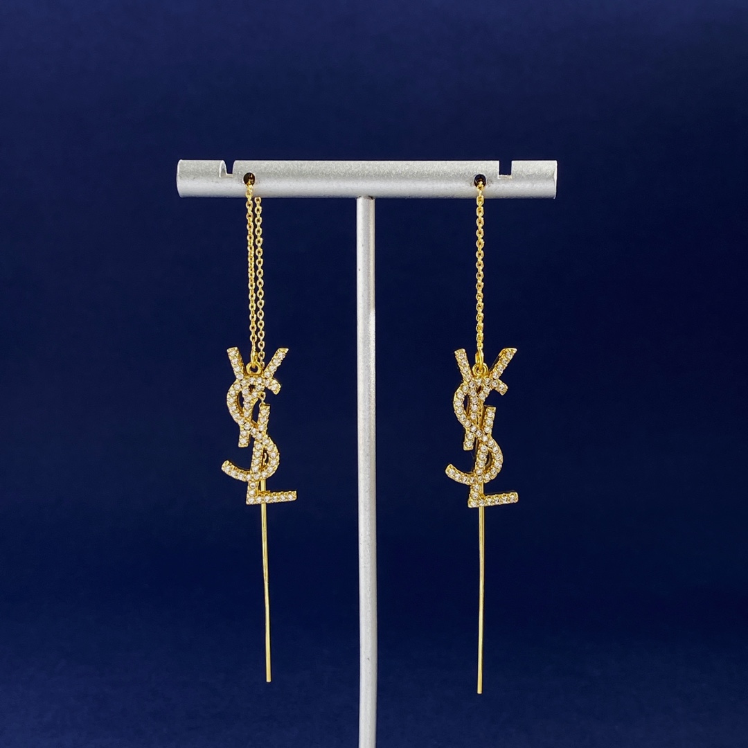 YYE059 CASSANDRE drop earring in gold plated and Crystal - ccjewelryacc