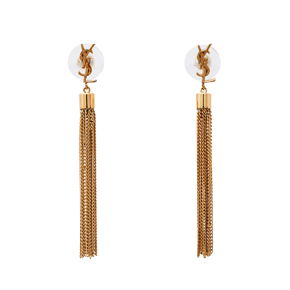 YYE005 YVES Monogram Tassel Earrings - ccjewelryacc