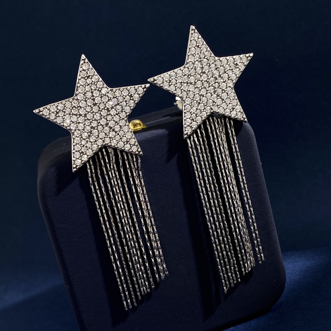 YYE011 YVES Crystal Shooting Star Clip On Earrings - ccjewelryacc