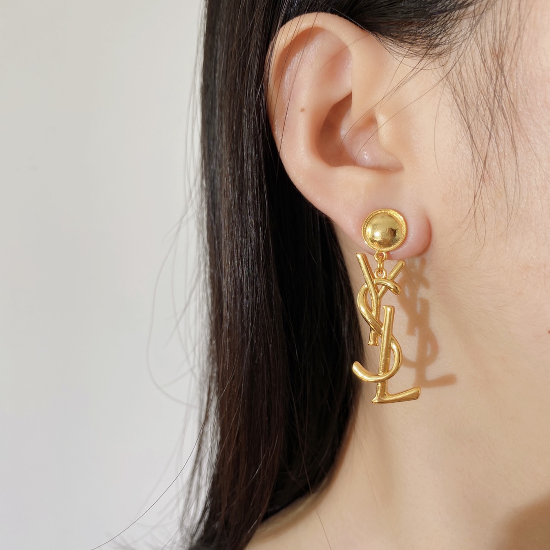 YYE074 Letter Y dangle earring - ccjewelryacc