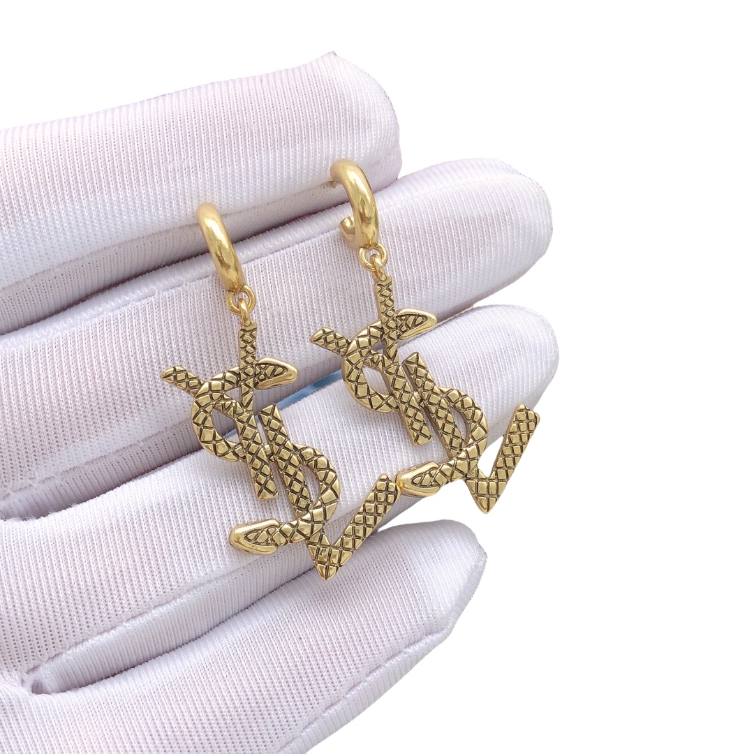 YYE029 Snake texture LSY earrings - ccjewelryacc