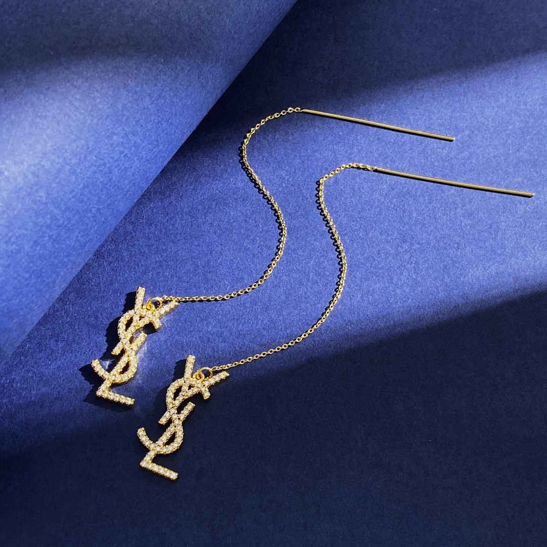 YYE059 CASSANDRE drop earring in gold plated and Crystal - ccjewelryacc