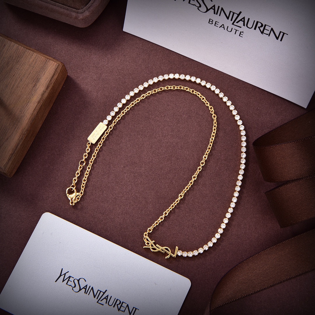 YYN021 Cassandre Embellished rhinestone necklace - ccjewelryacc