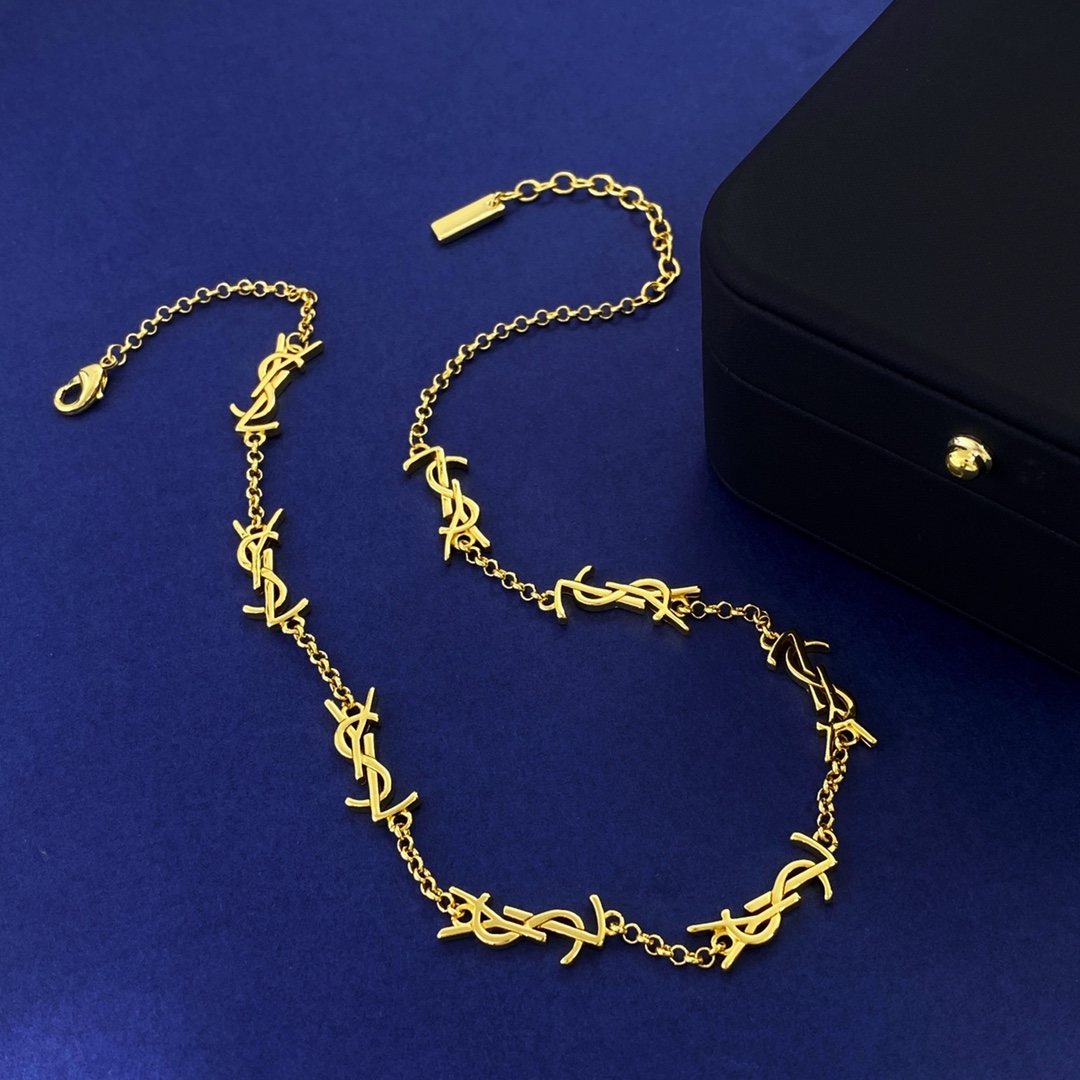 YYN014 YSL letter Cassandre choker necklace 8 motifs - ccjewelryacc
