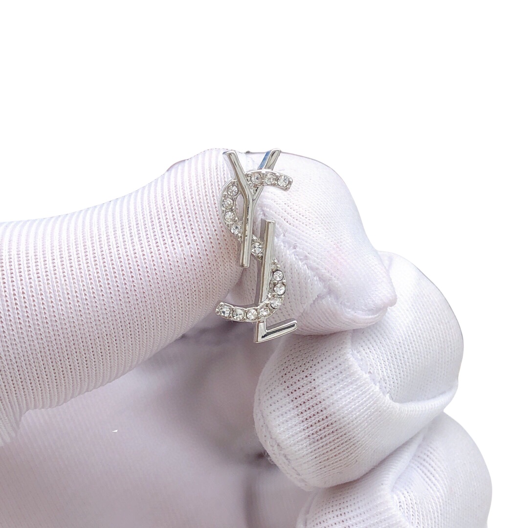 YYE009 YSL Cassandre earring in metal and crystal - ccjewelryacc
