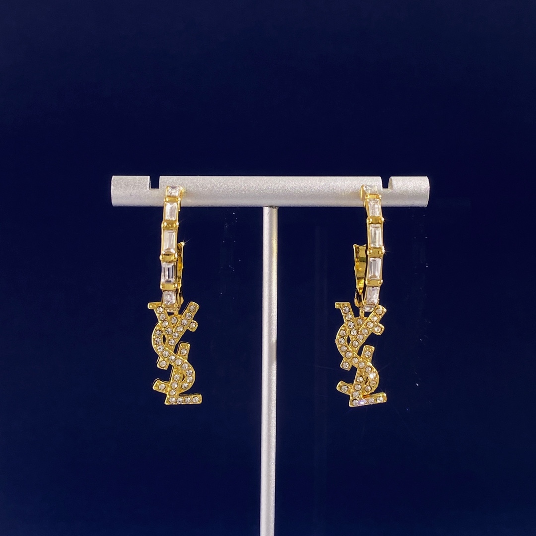 YYE003  Cassandre earring in metal and crystal - ccjewelryacc