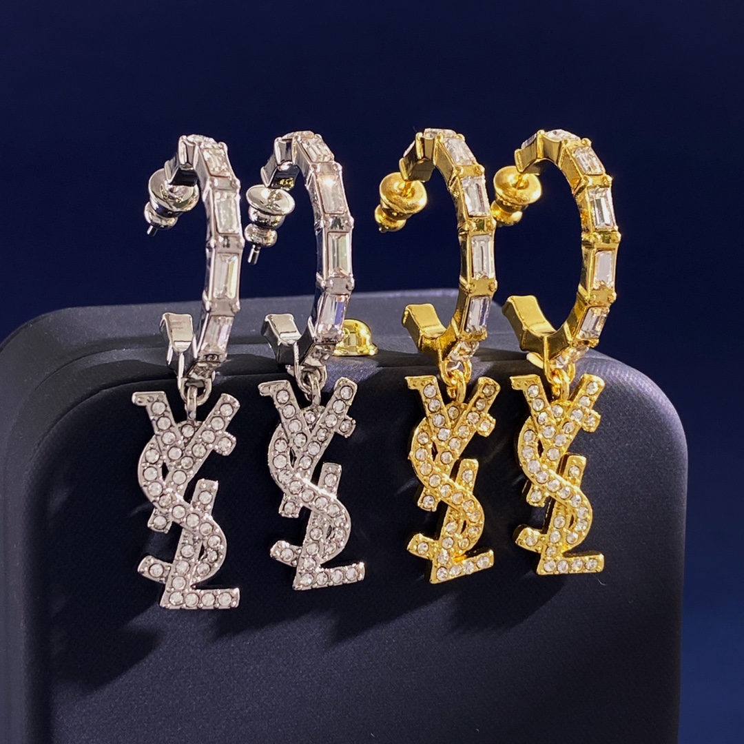 YYE003  Cassandre earring in metal and crystal - ccjewelryacc