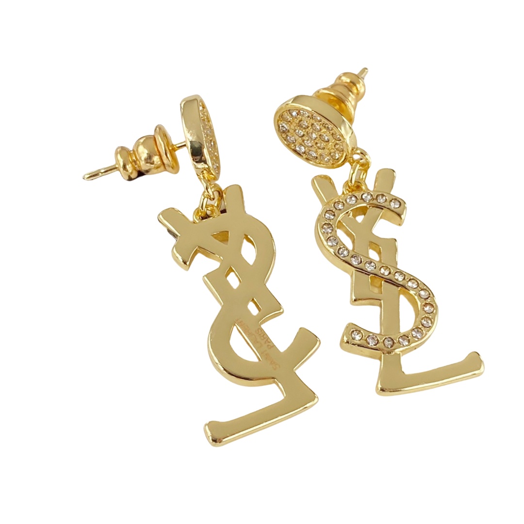 YYE001 YVES crystal earrings - ccjewelryacc