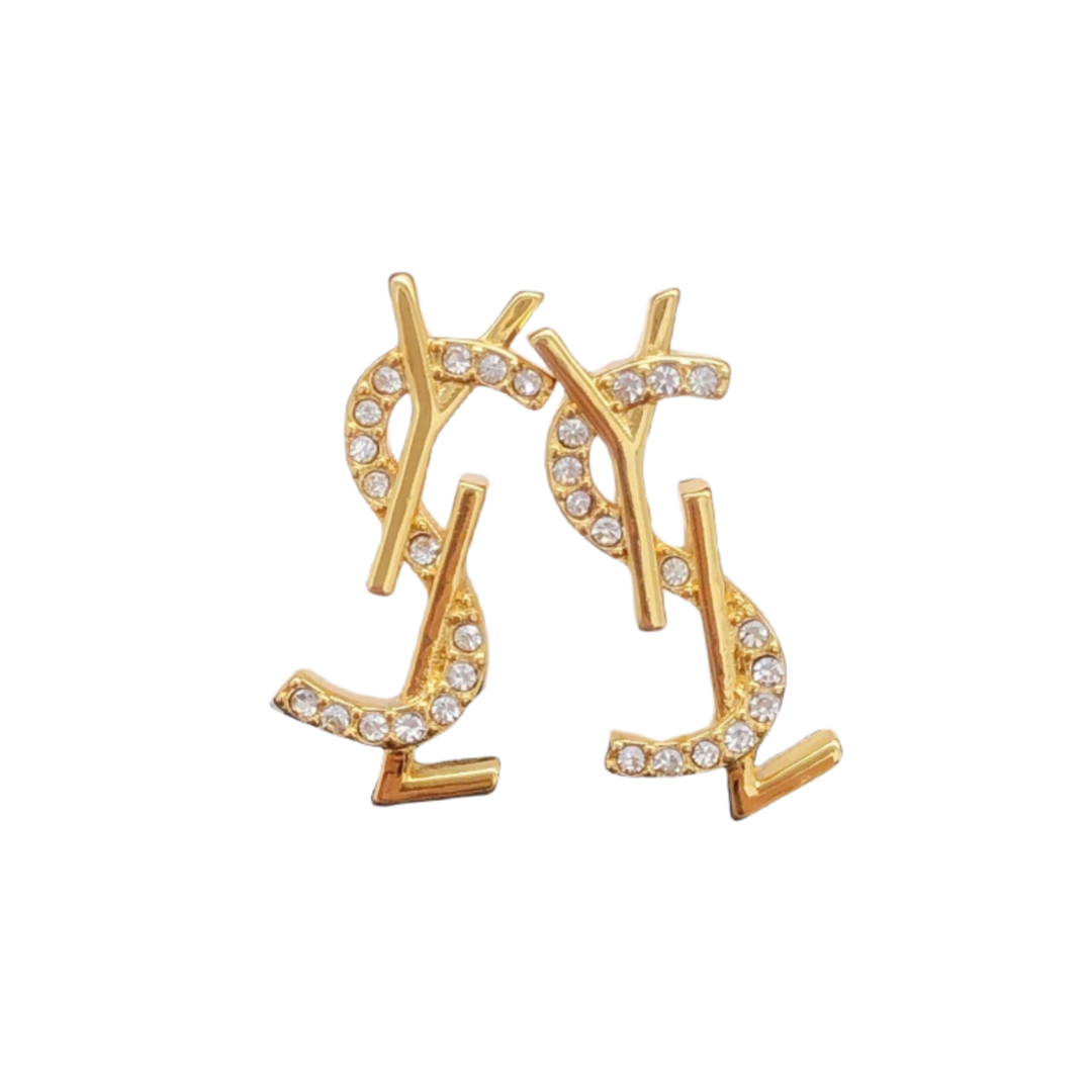 YYE009 YSL Cassandre earring in metal and crystal - ccjewelryacc