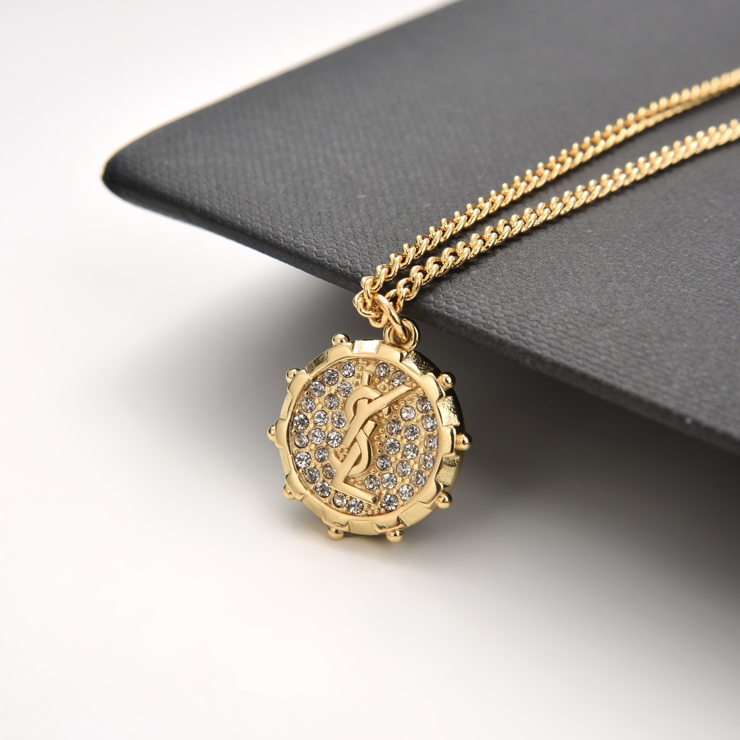 YYN012 LSY Metal Crystal emblem Pendant necklace - ccjewelryacc