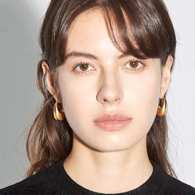 YYE044 YVES Arty gold-tone hoop earrings - ccjewelryacc