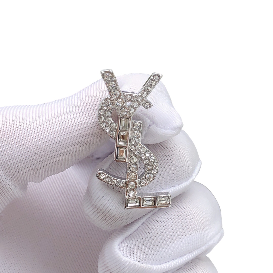 YYE015 Cassandre earring in metal and rhinestones - ccjewelryacc