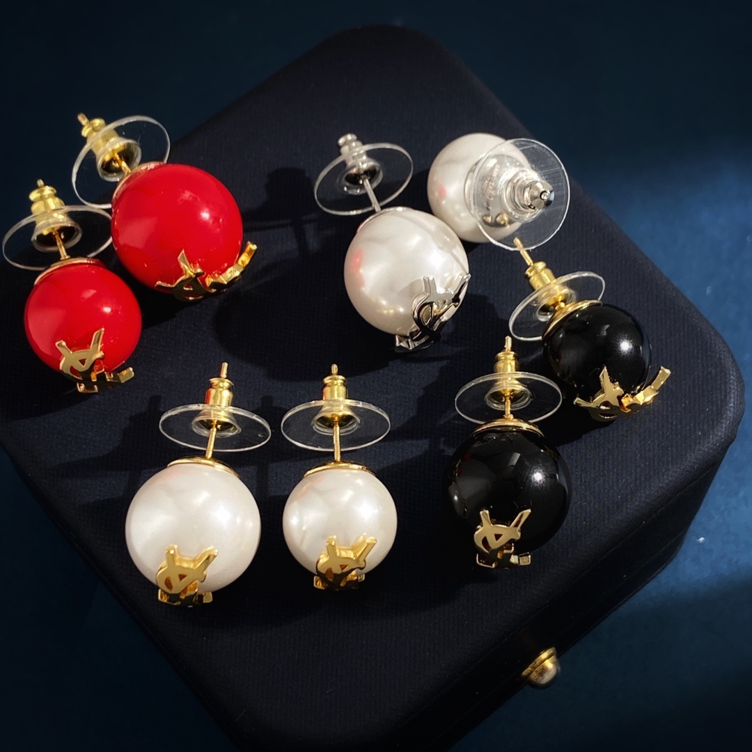 YYE047 LSY Gold-tone faux pearl earrings - ccjewelryacc