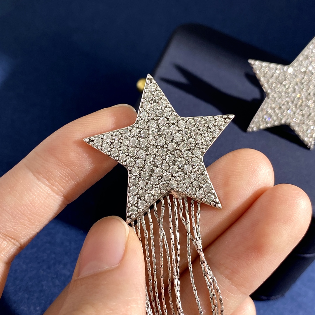 YYE011 YVES Crystal Shooting Star Clip On Earrings - ccjewelryacc