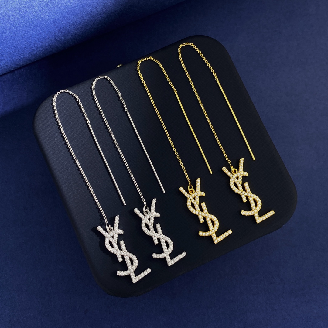 YYE059 CASSANDRE drop earring in gold plated and Crystal - ccjewelryacc