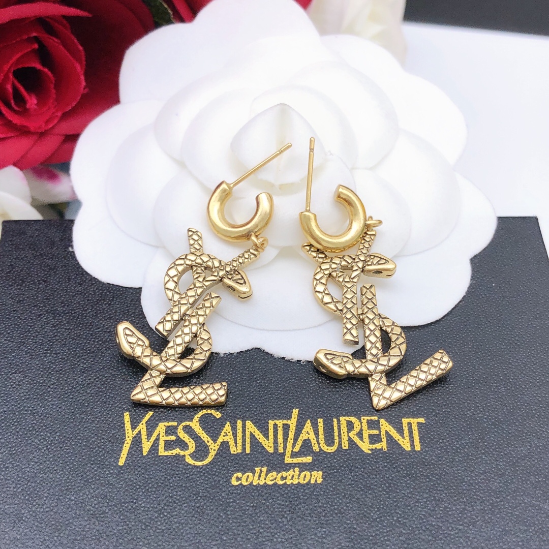 YYE029 Snake texture LSY earrings - ccjewelryacc