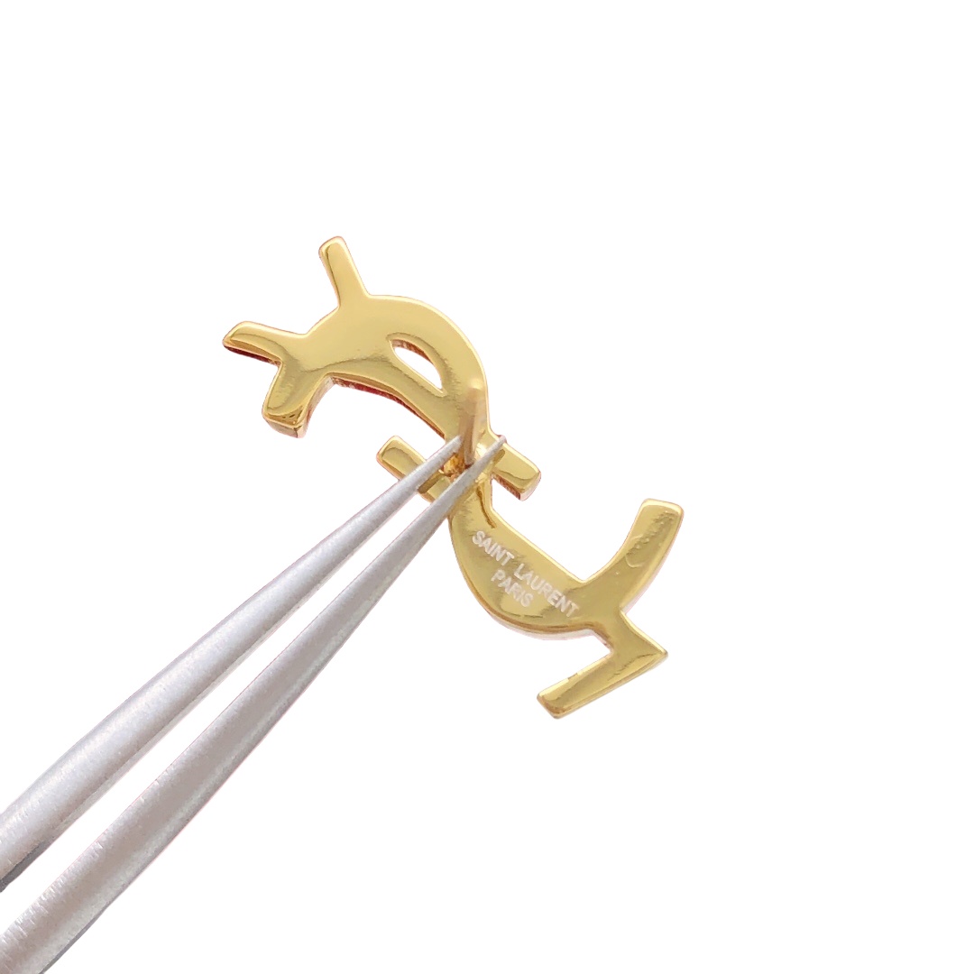 YYE009 YSL Cassandre earring in metal and crystal - ccjewelryacc