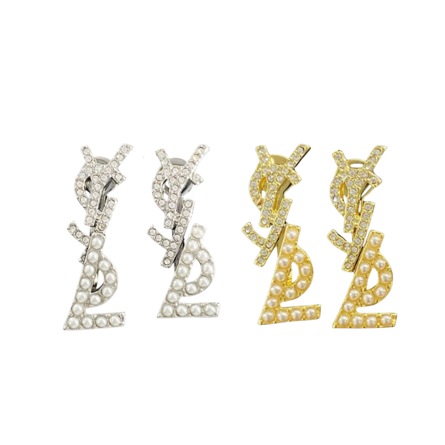 YYE017 Crystal pearl LSY Stud earring - ccjewelryacc