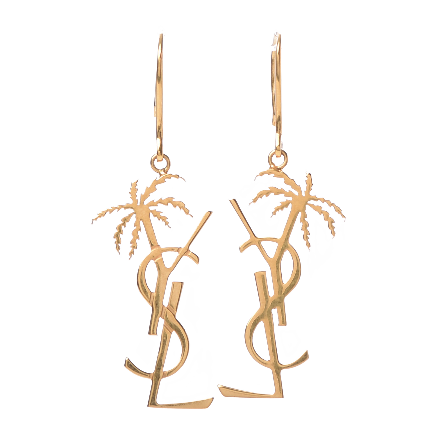 YYE007 Metal Monogram Palm hook Earrings - ccjewelryacc