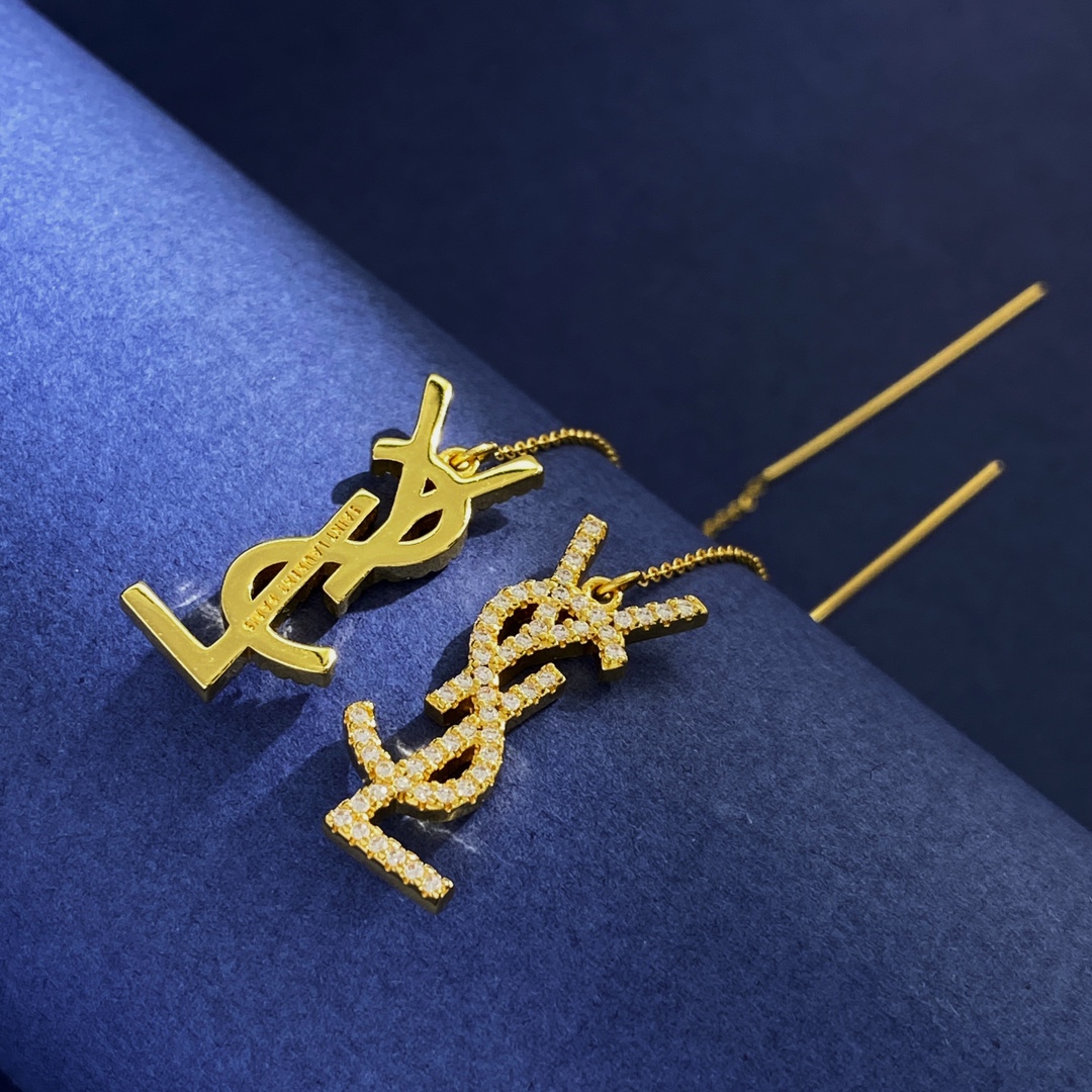 YYE059 CASSANDRE drop earring in gold plated and Crystal - ccjewelryacc