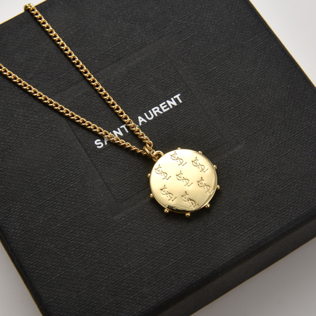 YYN012 LSY Metal Crystal emblem Pendant necklace - ccjewelryacc