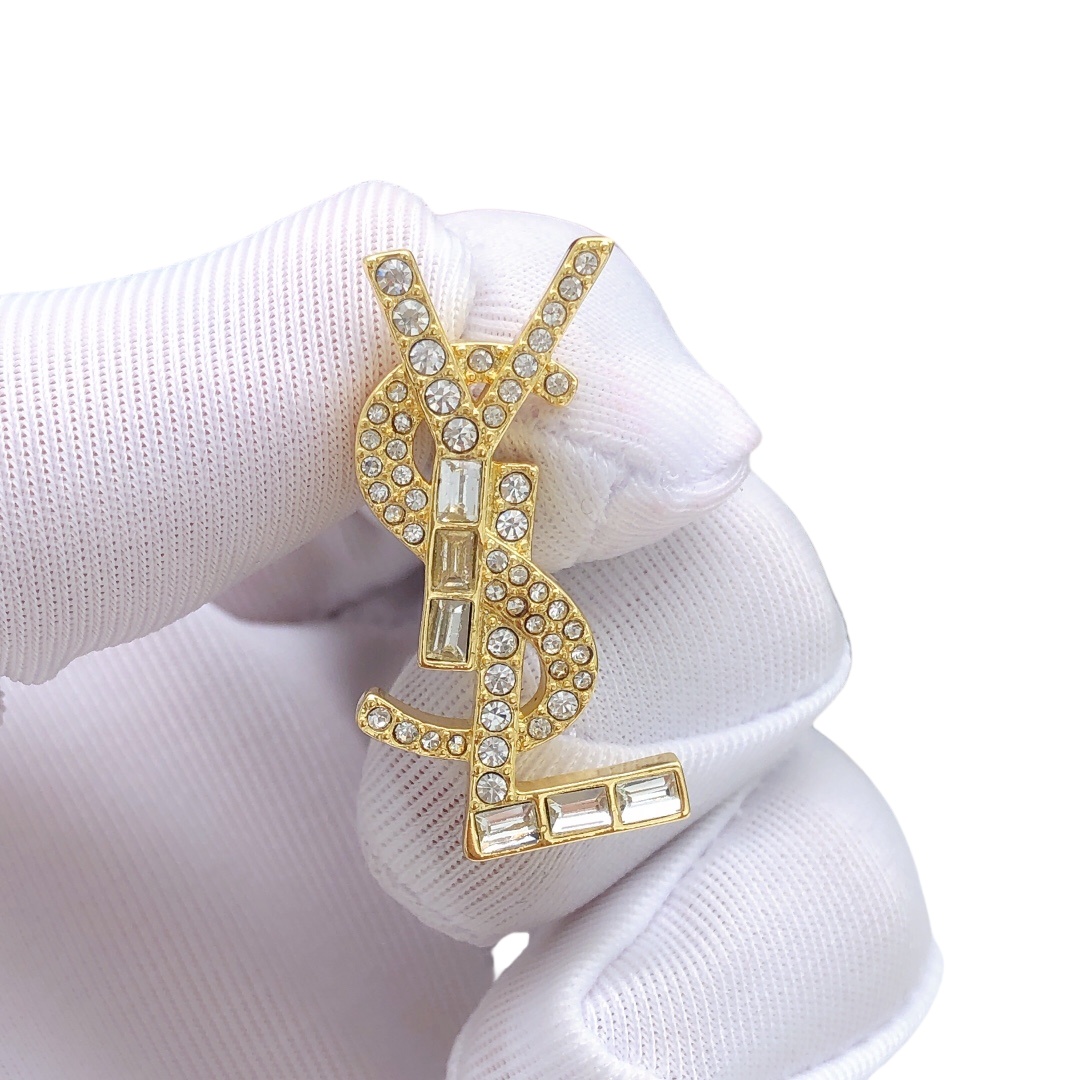 YYE015 Cassandre earring in metal and rhinestones - ccjewelryacc