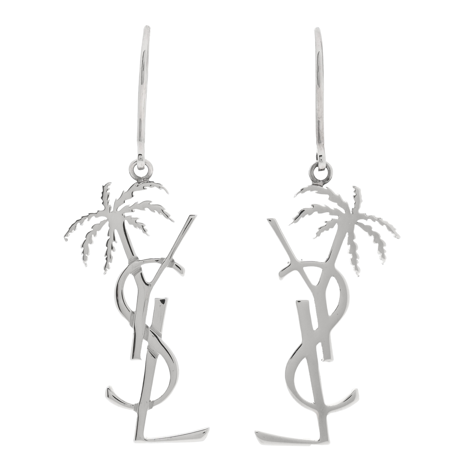 YYE007 Metal Monogram Palm hook Earrings - ccjewelryacc