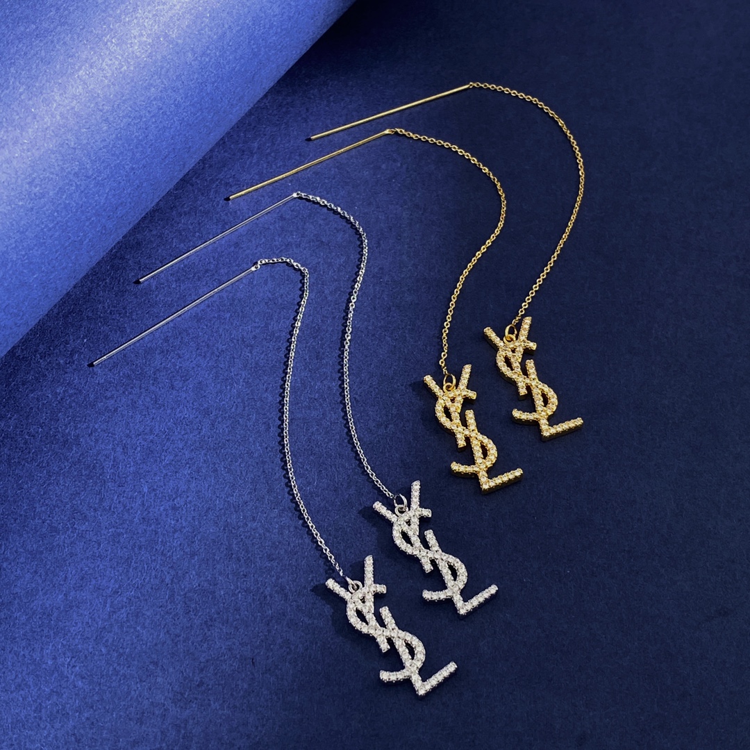 YYE059 CASSANDRE drop earring in gold plated and Crystal - ccjewelryacc