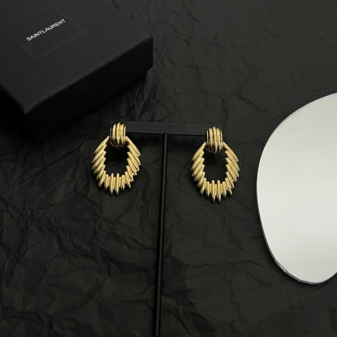 YYE042 YVES chain knot metal stud earring - ccjewelryacc