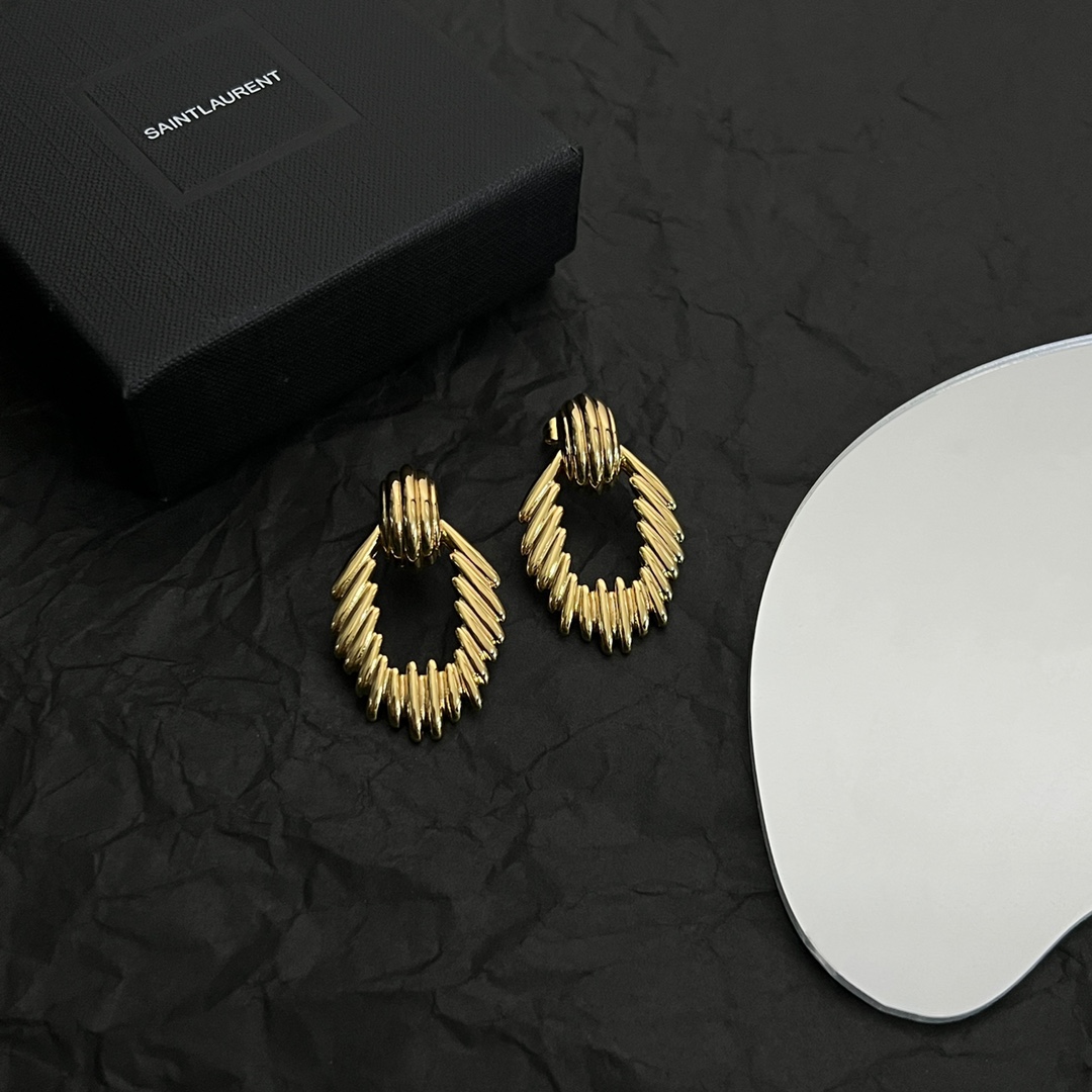 YYE042 YVES chain knot metal stud earring - ccjewelryacc