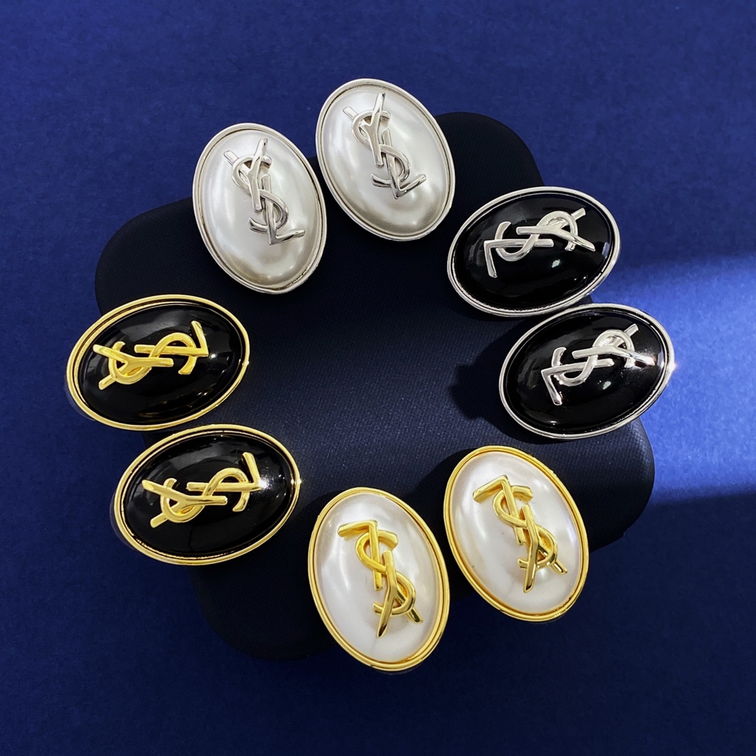 YYE020 YVES Resin pearl stud earring - ccjewelryacc