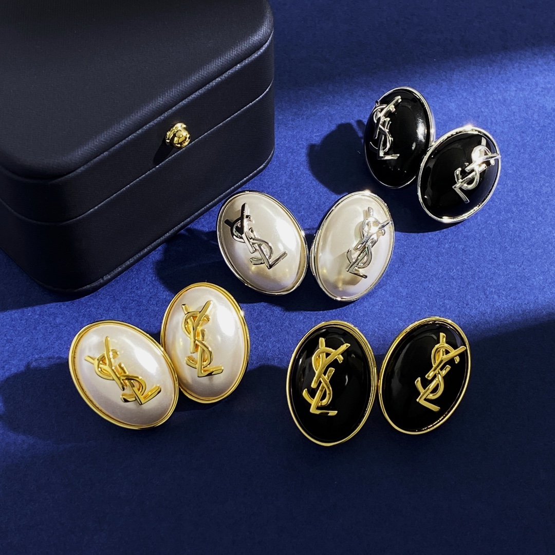 YYE020 YVES Resin pearl stud earring - ccjewelryacc