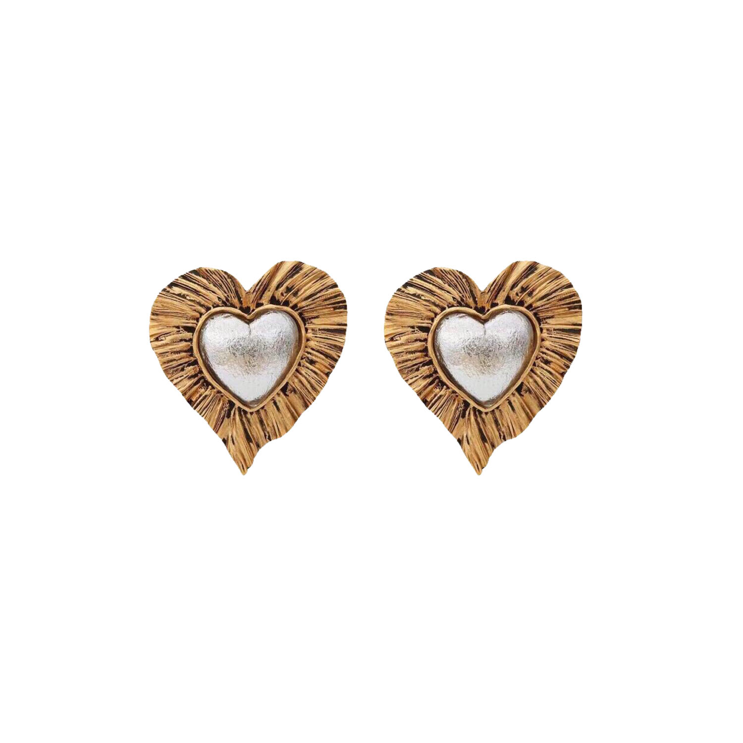 YYE019 YVES Heart stud earring - ccjewelryacc