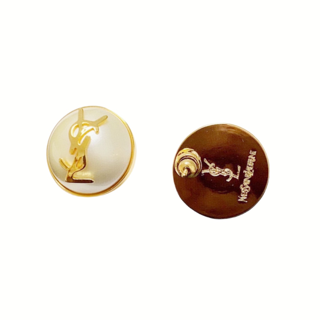 YYE023 YVES Resin pearl stud earring - ccjewelryacc