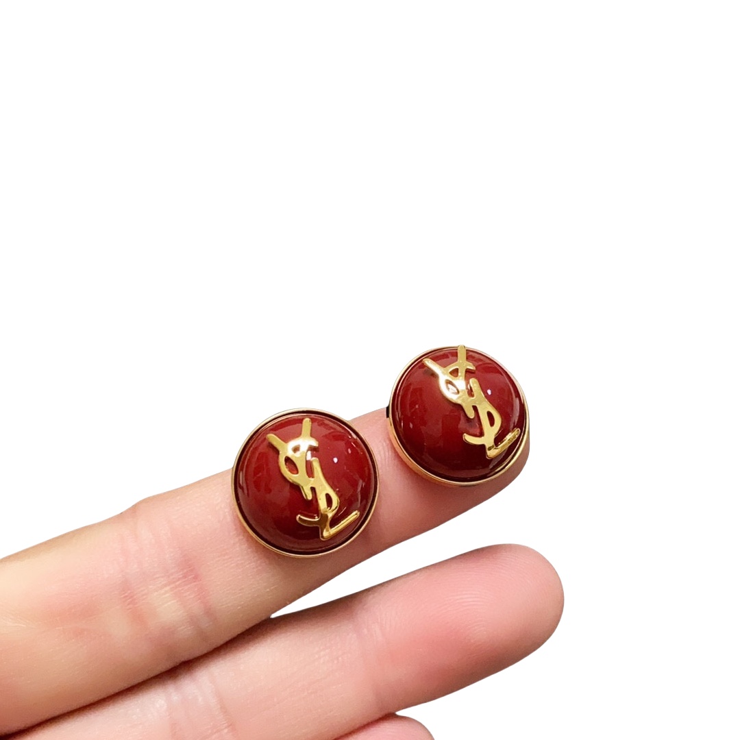 YYE037 YVES Round Stud earring - ccjewelryacc