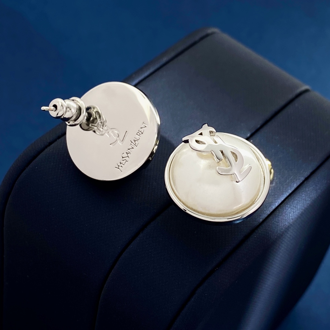 YYE023 YVES Resin pearl stud earring - ccjewelryacc