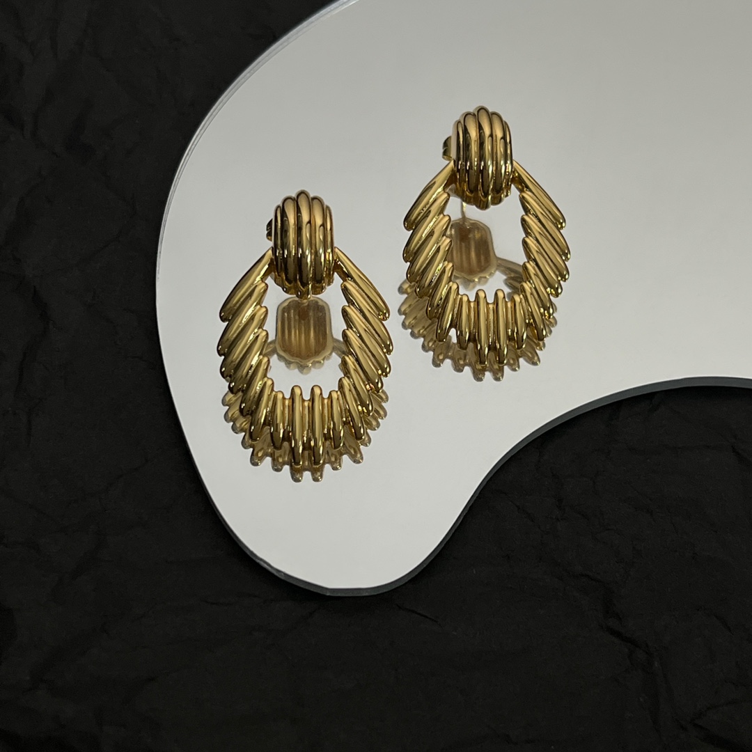 YYE042 YVES chain knot metal stud earring - ccjewelryacc