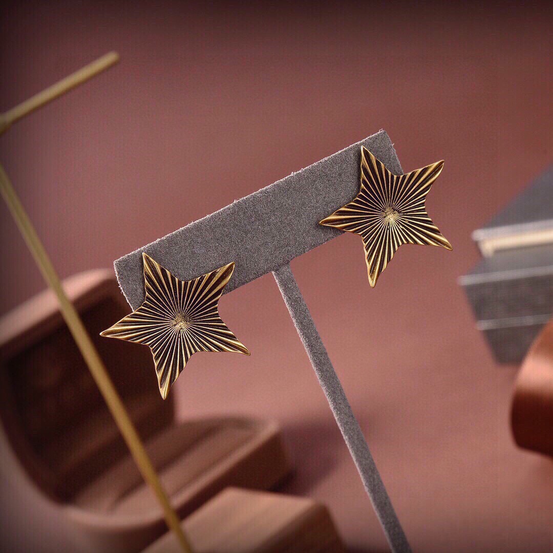 YYE028 YVES star stud earring - ccjewelryacc