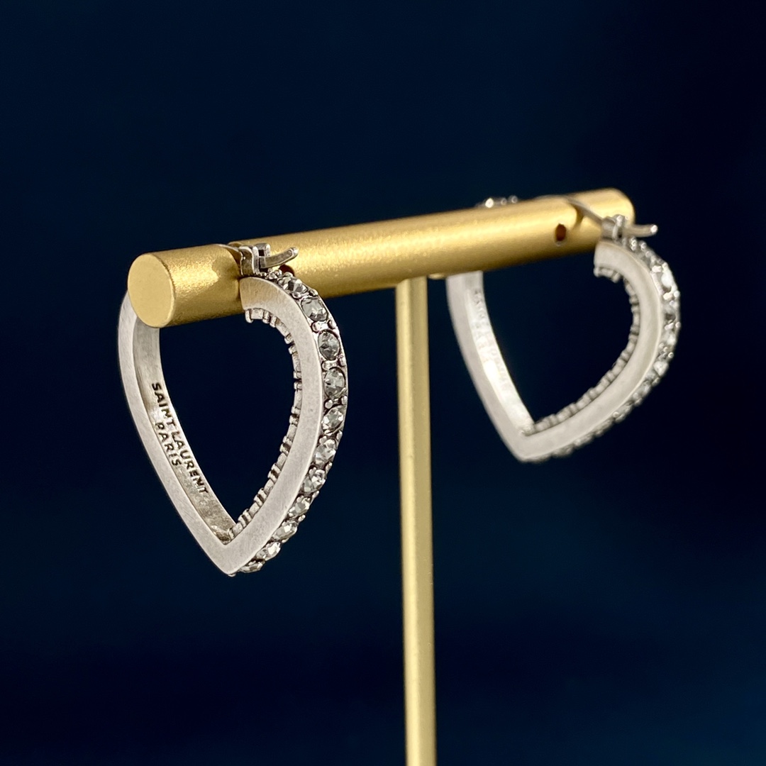 YYE045 YVES Heart hook earring - ccjewelryacc