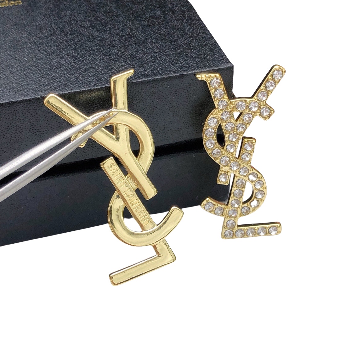 YYE085 CASSANDRE stud earring in gold plated and crystal - ccjewelryacc