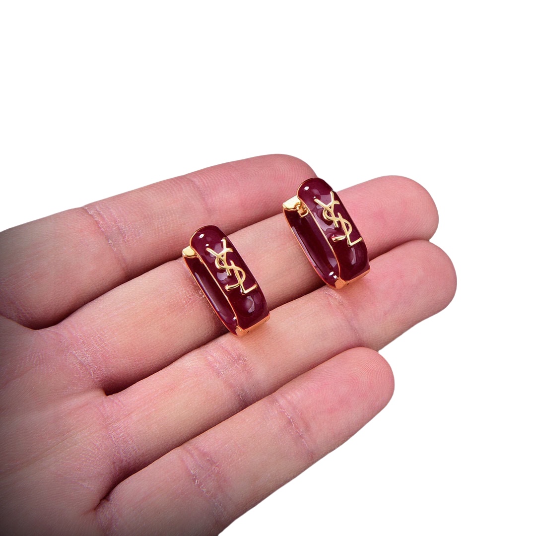 YYE024 YVES Enamel hook earring - ccjewelryacc