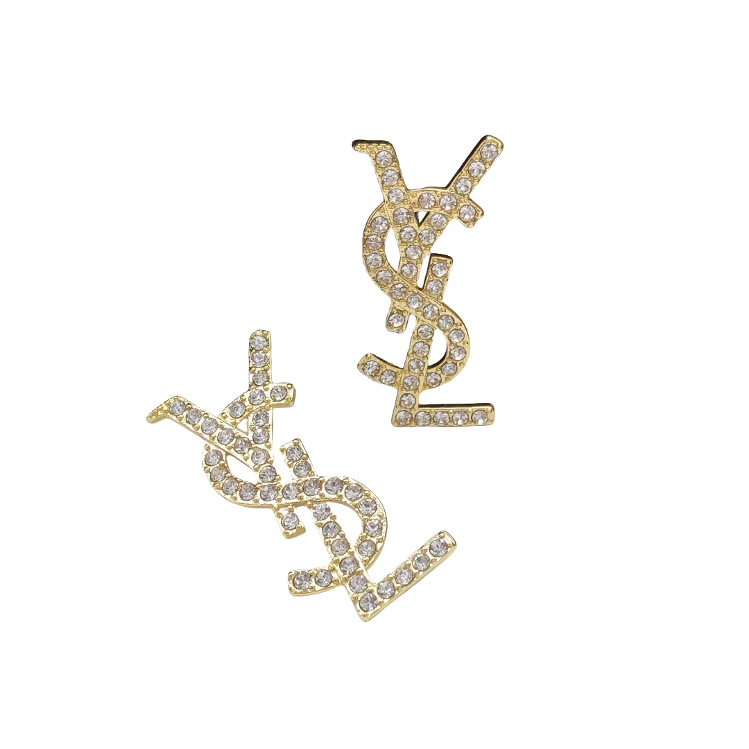 YYE085 CASSANDRE stud earring in gold plated and crystal - ccjewelryacc