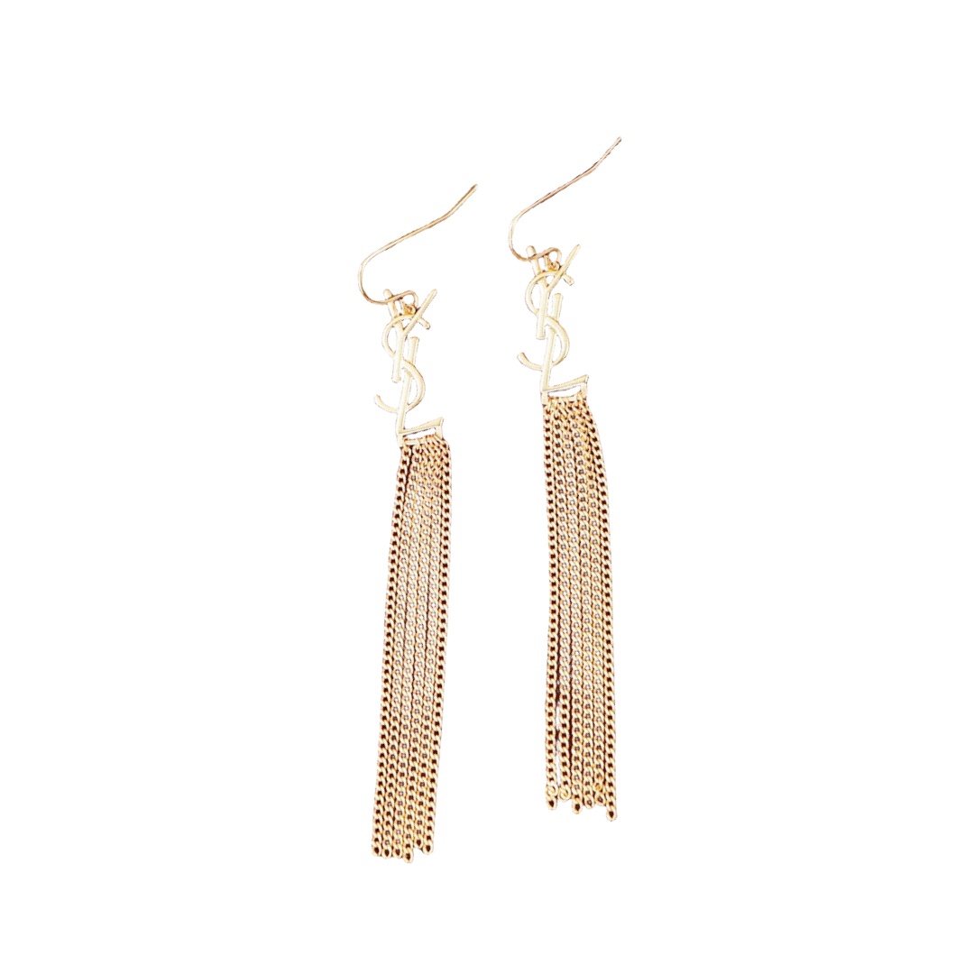 YYE031 YVES Monogram Tassel Earrings - ccjewelryacc