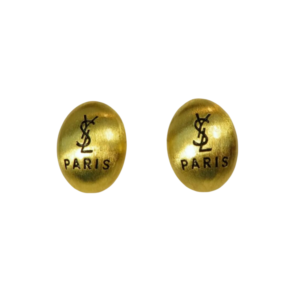 YYE054 YVES Logo Stud Earrings - ccjewelryacc