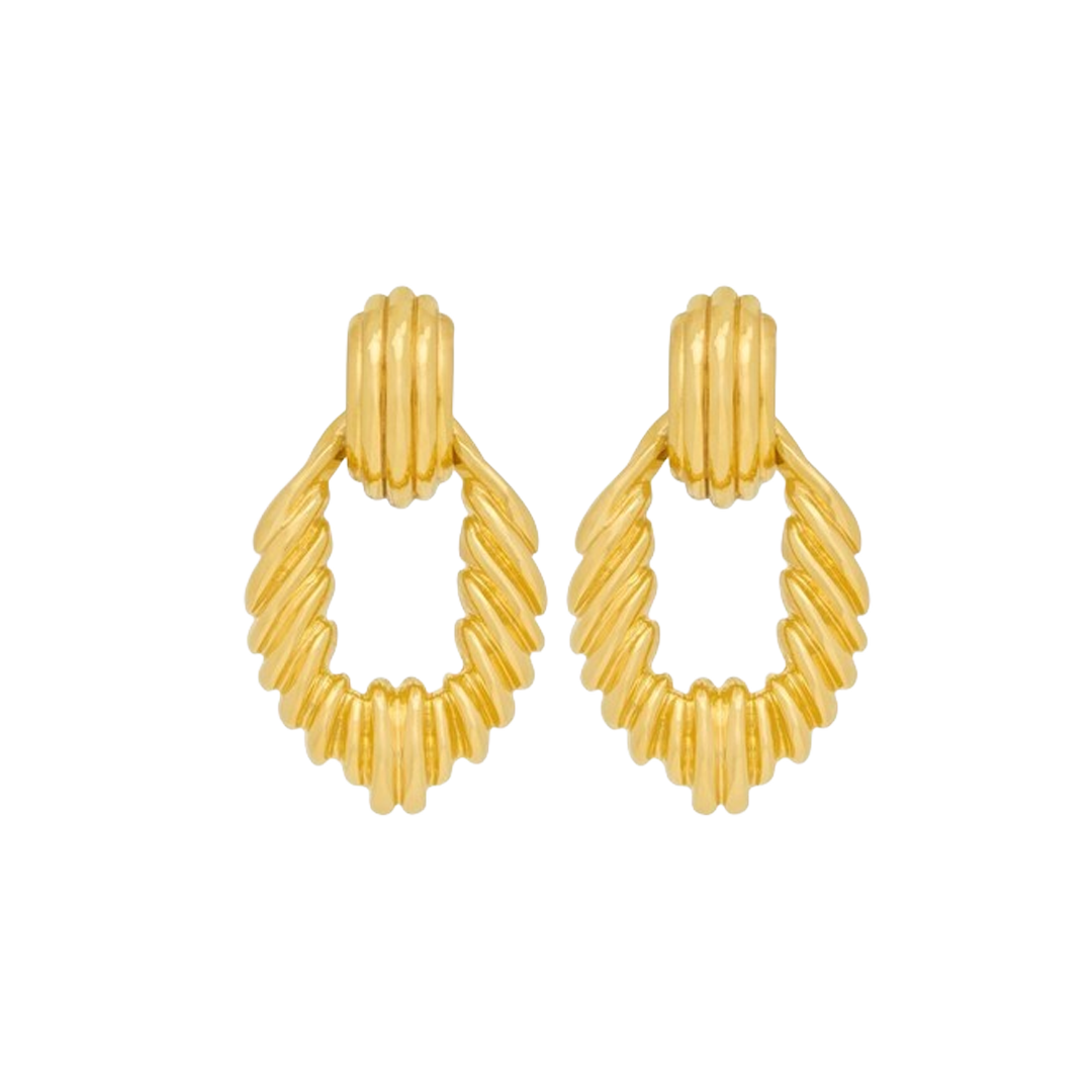 YYE042 YVES chain knot metal stud earring - ccjewelryacc